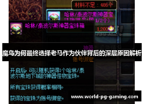 魔鸟为何最终选择老马作为伙伴背后的深层原因解析